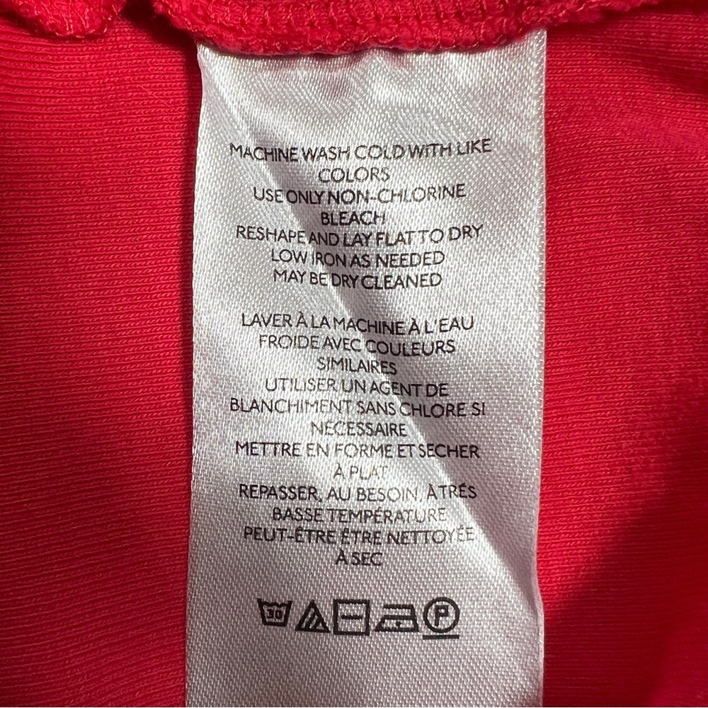 Mauve by Anthropologie Red Bell Sleeve 100% Cotton Top, Size Extra Small - Picture 8 of 9